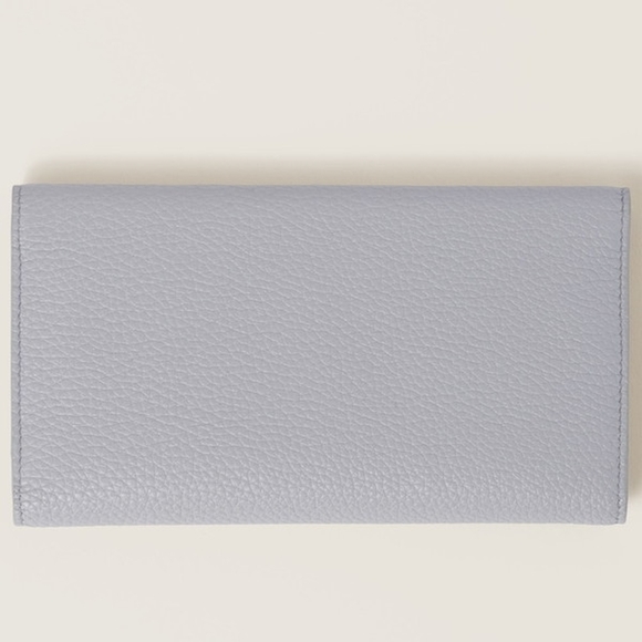 MIU MIU Vitello Dino Leather Long Wallet Cornflower Blue - Picture 3 of 4